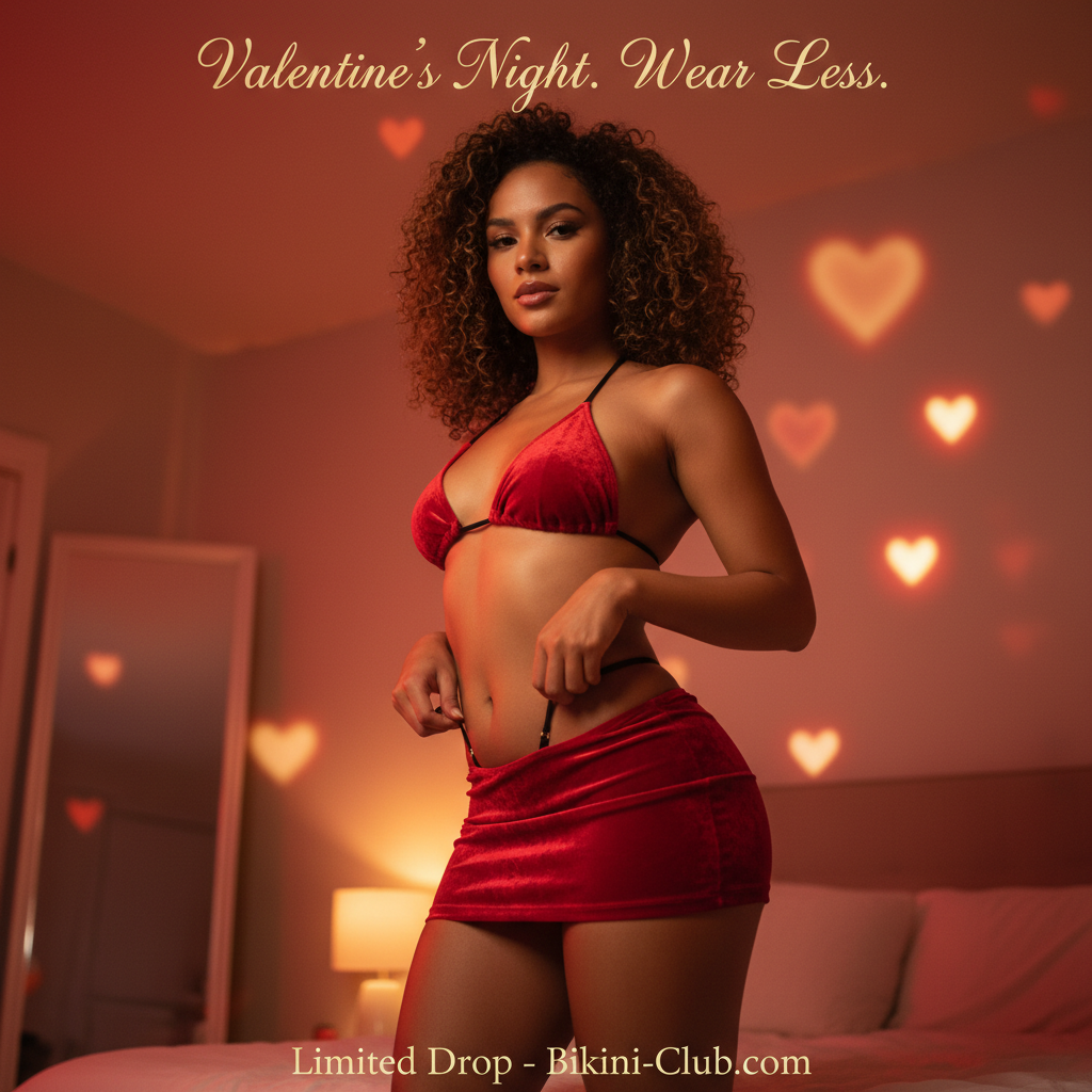 Valentine Crushed Red Velvet Valentine mini Bikini set
